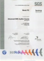 Certifikát lead audítor EMS